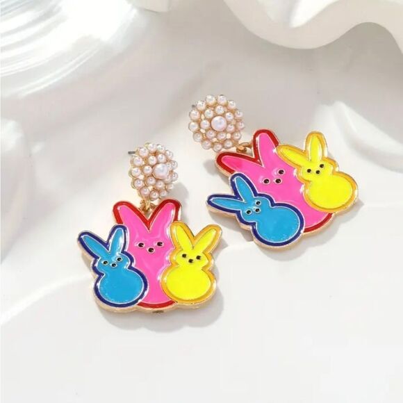 3 For 26 - Easter Peeps Pearls Earrings - Picture 2 of 8